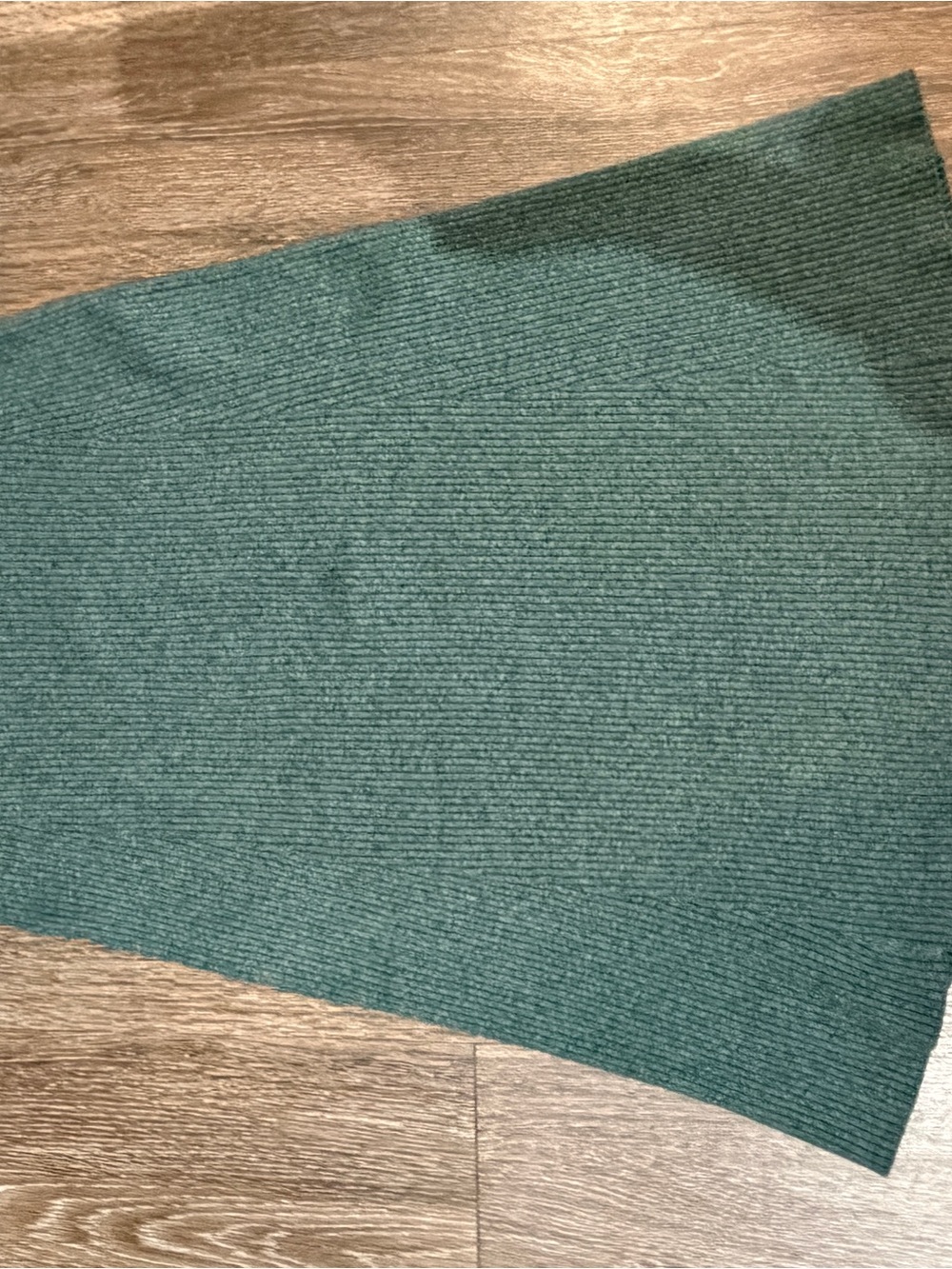 LOFT Ribbed Knit Midi Skirt in Deep Teal Green